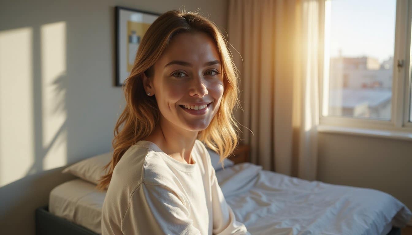 Comfortable home-like environment for alcohol detox with smiling person